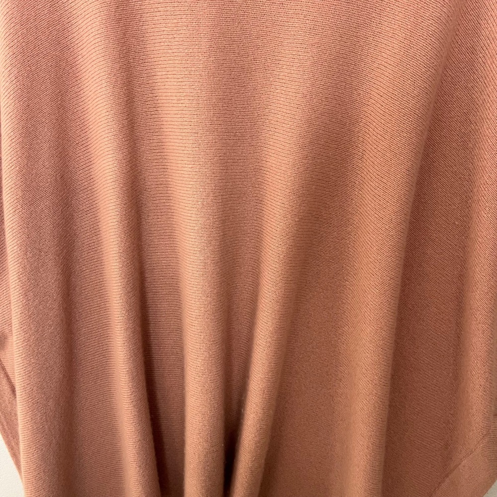 Ann Taylor 100% Cashmere Poncho Sweater Rose Pink‎ M/L Oversized Knit Lagenlook - Picture 12 of 15